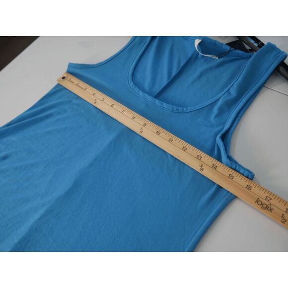 24/7 Comfort  Apparel Women's Blue Sleeveless Tunic Flared Tank Top M - Picture 5 of 9
